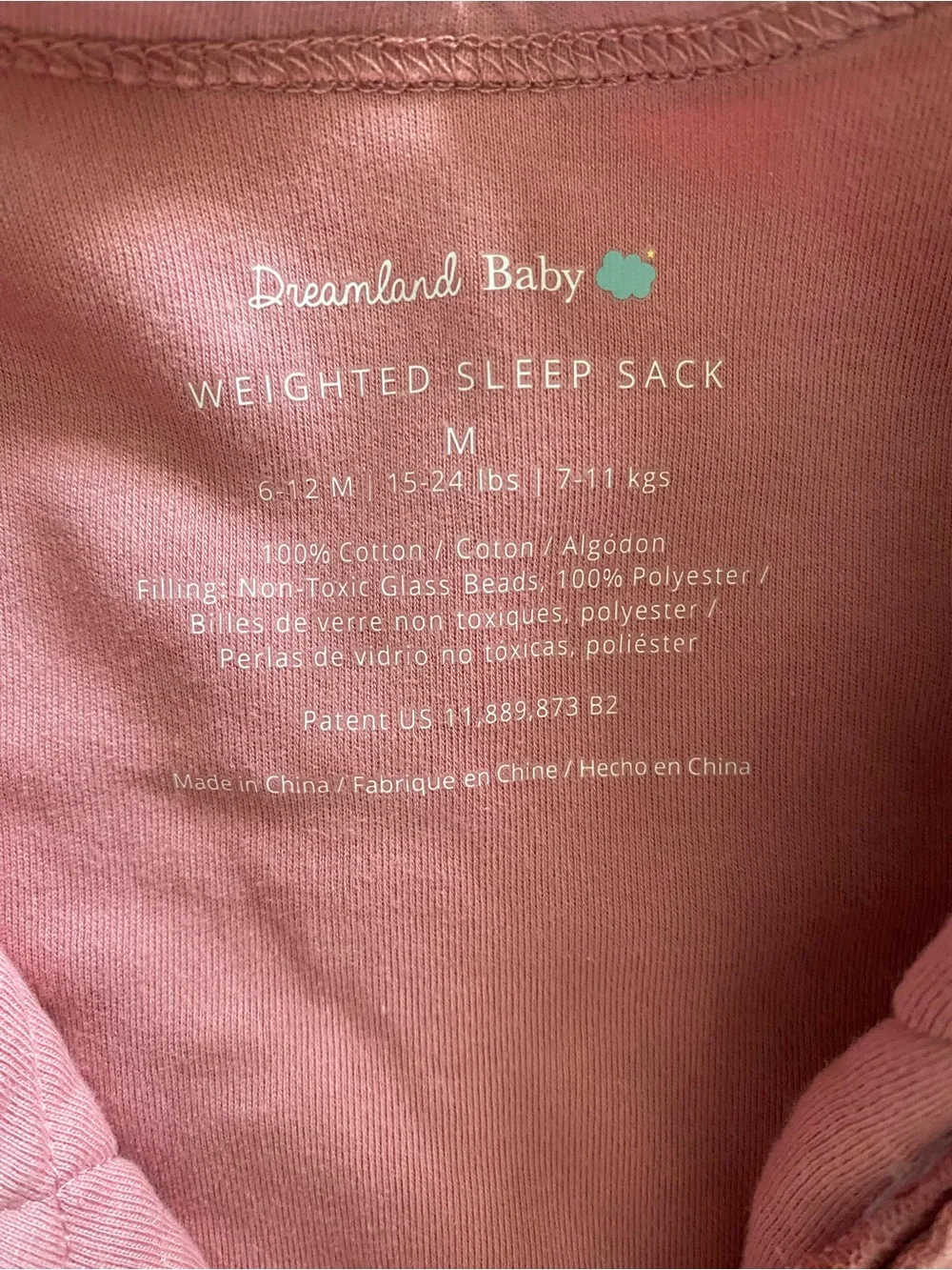 NWT Dreamland Baby Weighted Sleep Sack Size M